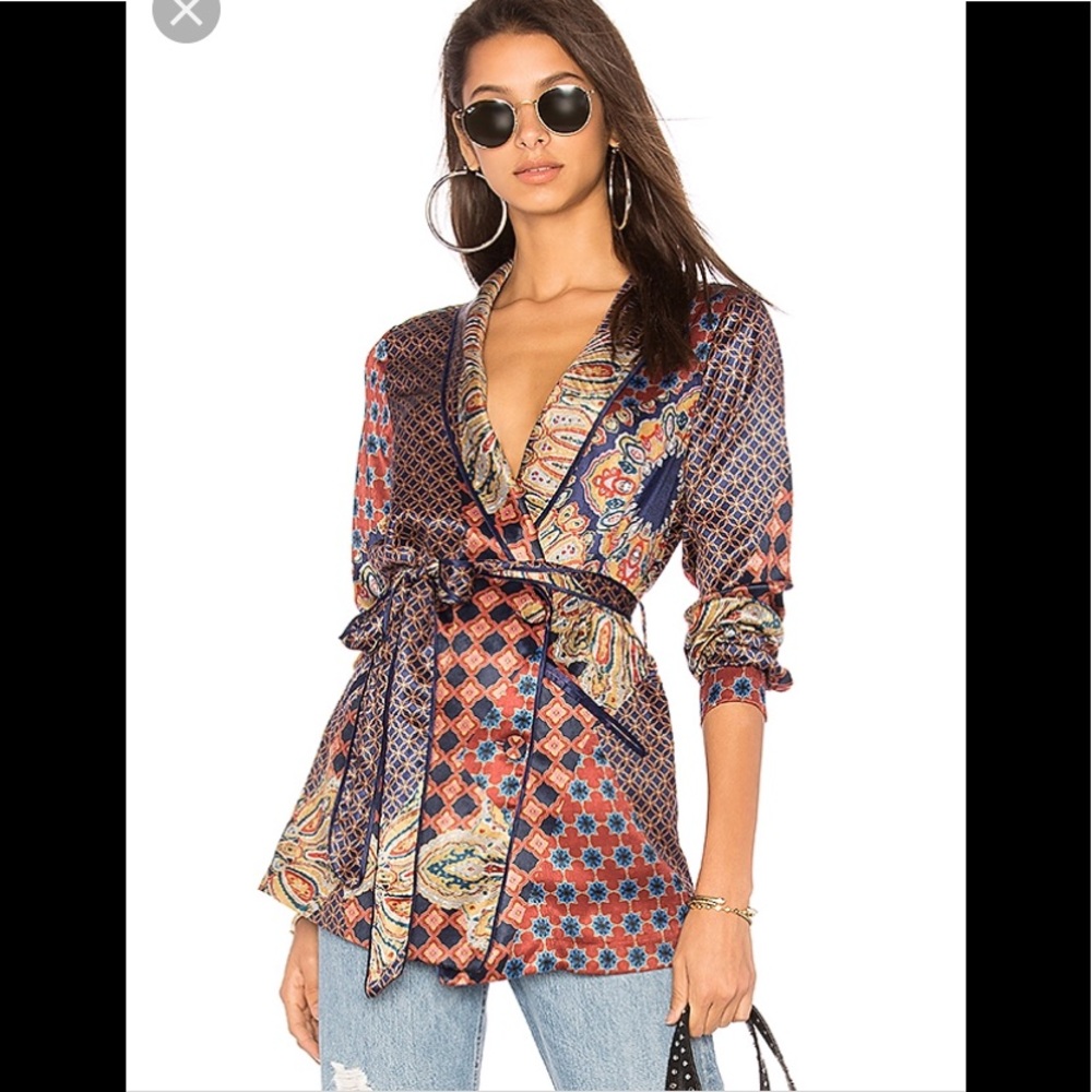 House of Harlow REVOLVE Arthur Top Patchwork Print